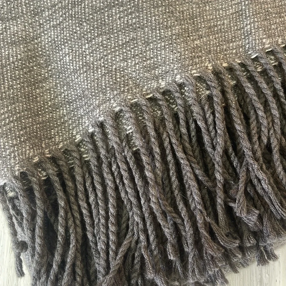 West Elm Gray Soft Tasseled Blanket Throw